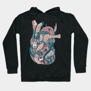 Teal Salmon Light Heart Hoodie